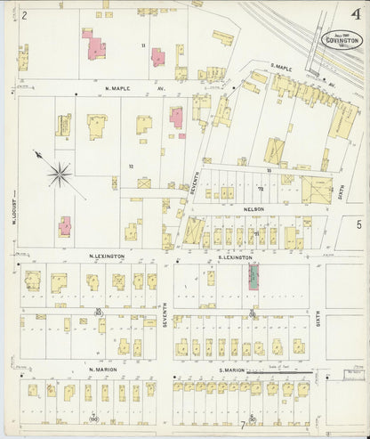 Sanborn Fire Insurance Map from Covington, Independent Cities, Virginia (1907), Sheet #0004 - Complete Map Set gallery image, historic Sanborn map, vintage wall art, Virginia Virginia