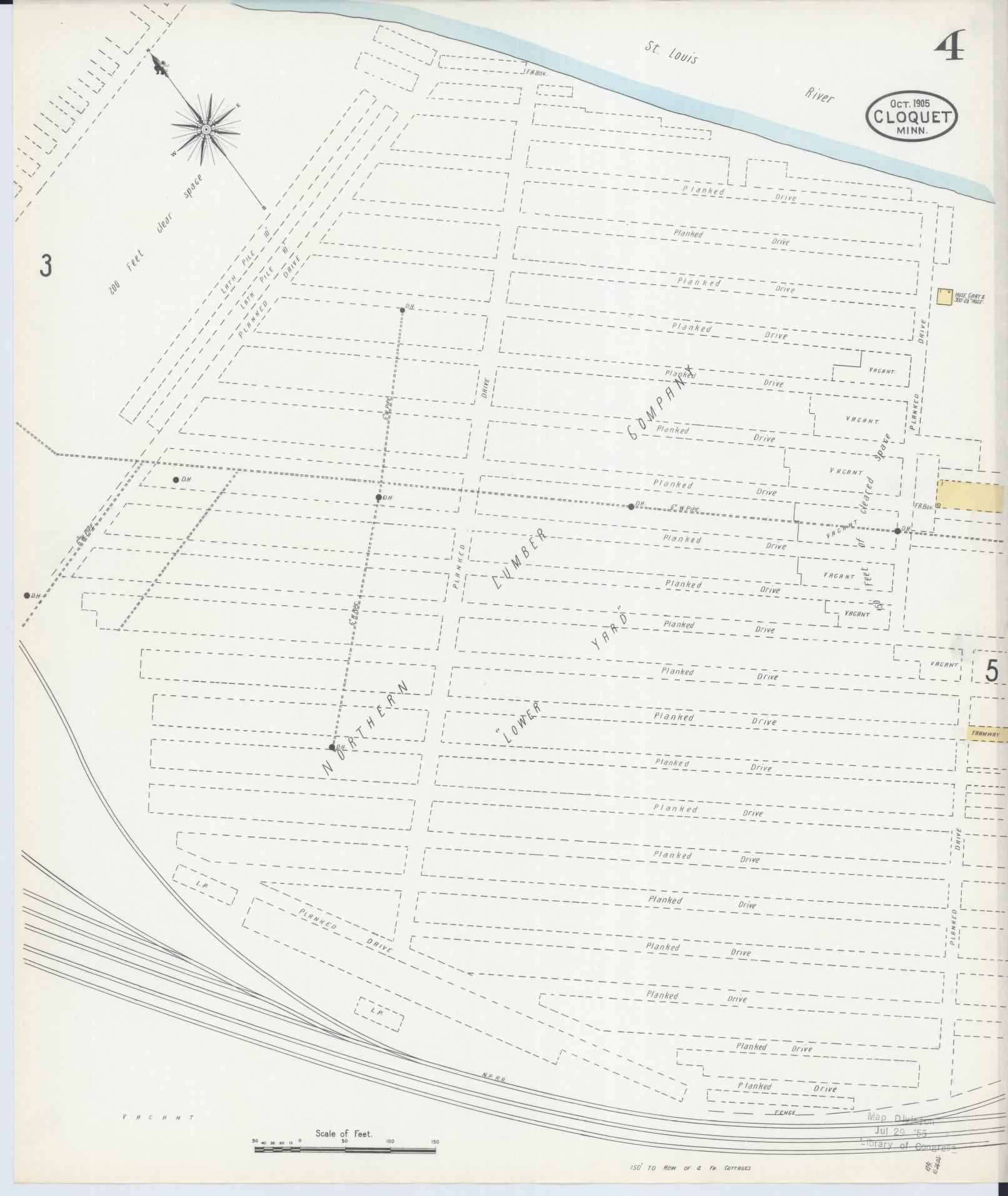 Sanborn Fire Insurance Map from Cloquet, Carlton County, Minnesota (1905), Sheet #0004 - Complete Map Set gallery image, historic Sanborn map, vintage wall art, Minnesota Minnesota