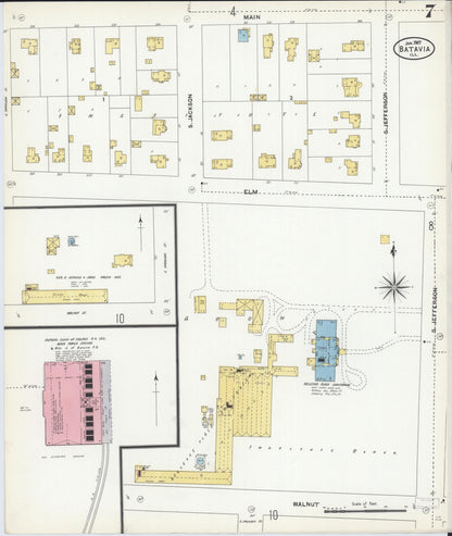 Sanborn Fire Insurance Map from Batavia, Kane County, Illinois (1907), Sheet #0007 - Complete Map Set gallery image, historic Sanborn map, vintage wall art, Illinois Illinois