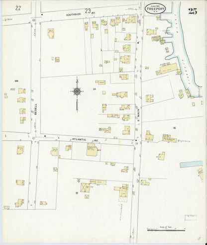 Sanborn Fire Insurance Map from Freeport, Nassau County, New York (1910), Sheet #0025 - Complete Map Set gallery image, historic Sanborn map, vintage wall art, New York New York