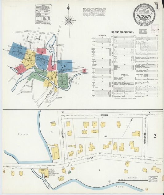 Sanborn Fire Insurance Map from Hudson, Middlesex County, Massachusetts. (1903) – Historic Sanborn Fire Insurance Map Print