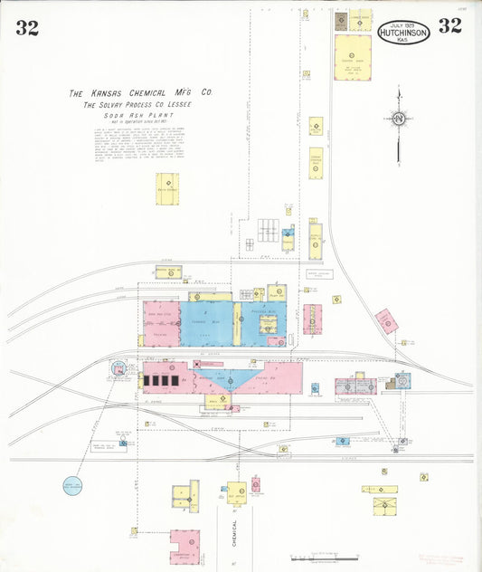 Sanborn Fire Insurance Map from Hutchinson, Reno County, Kansas (1929), Sheet #0033 - Historic Sanborn Fire Insurance Map Print, vintage old map wall art, antique decor, genealogy gift, Kansas Kansas map