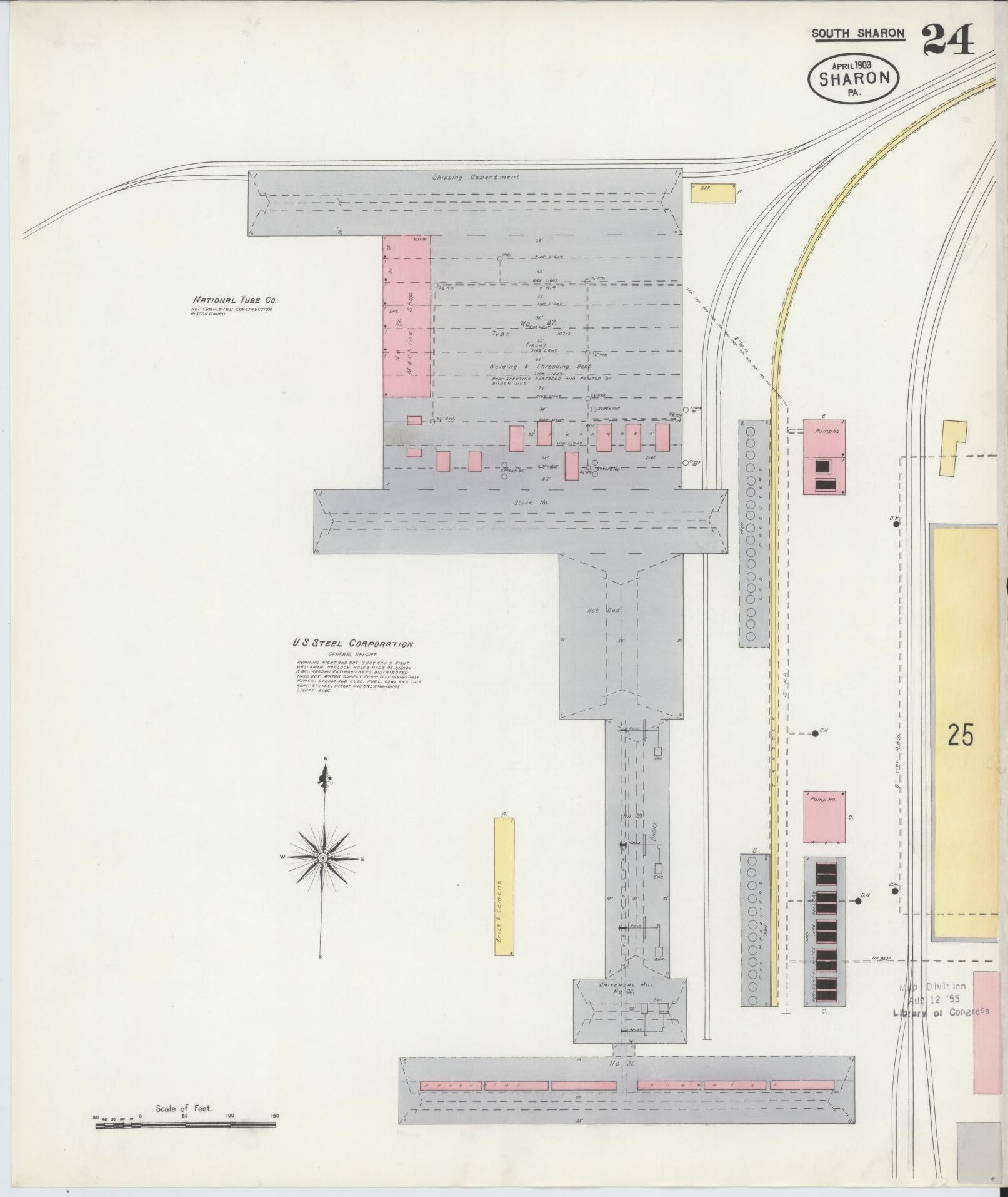 Sanborn Fire Insurance Map from Sharon, Mercer County, Pennsylvania. (1903), Sheet 24 – Historic Sanborn Fire Insurance Map Print
