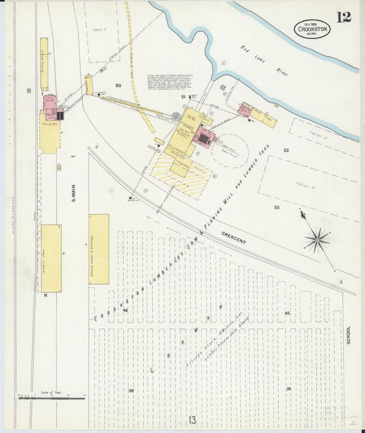 Sanborn Fire Insurance Map from Crookston, Polk County, Minnesota (1906), Sheet #0012 - Historic Sanborn Fire Insurance Map Print, vintage old map wall art, antique decor, genealogy gift, Minnesota Minnesota map