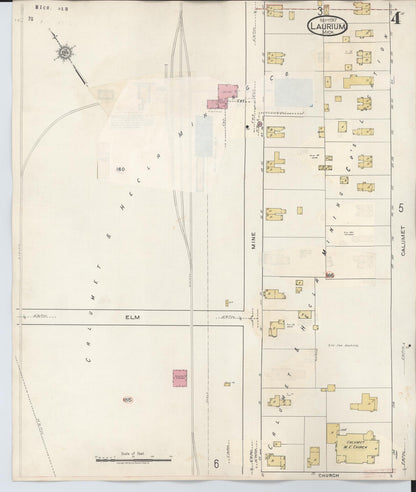 Sanborn Fire Insurance Map from Laurium, Houghton County, Michigan (1949), Sheet #0004 - Complete Map Set gallery image, historic Sanborn map, vintage wall art, Michigan Michigan