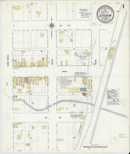 Sanborn Fire Insurance Map from Jefferson, Grant County, Oklahoma (1911), Sheet #0001 - Complete Map Set gallery image, historic Sanborn map, vintage wall art, Oklahoma Oklahoma