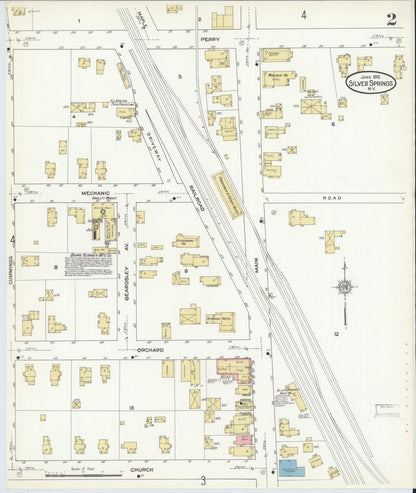 Sanborn Fire Insurance Map from Silver Springs, Wyoming County, New York (1912), Sheet #0002 - Complete Map Set gallery image, historic Sanborn map, vintage wall art, Silver Springs Wyoming