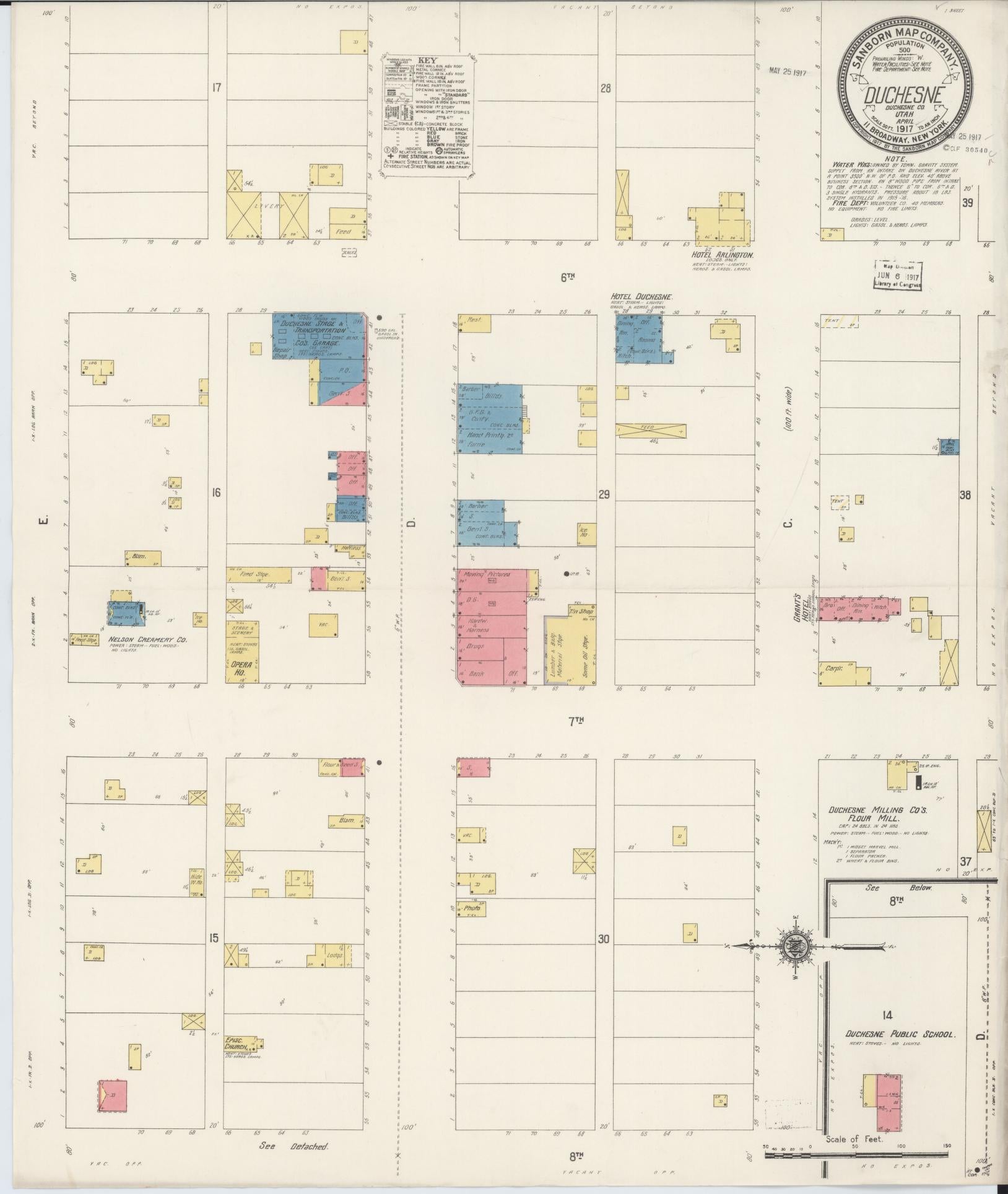 Sanborn Fire Insurance Map from Duchesne, Duchesne County, Utah (1917), Sheet #0001 - Historic Sanborn Fire Insurance Map Print, vintage old map wall art, antique decor, genealogy gift, Utah Utah map