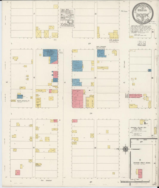 Sanborn Fire Insurance Map from Duchesne, Duchesne County, Utah (1917), Sheet #0001 - Historic Sanborn Fire Insurance Map Print, vintage old map wall art, antique decor, genealogy gift, Utah Utah map