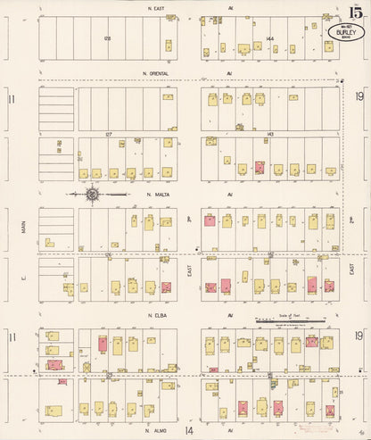 Sanborn Fire Insurance Map from Burley, Cassia County, Idaho (1921), Sheet #0015 - Complete Map Set gallery image, historic Sanborn map, vintage wall art, Idaho Idaho