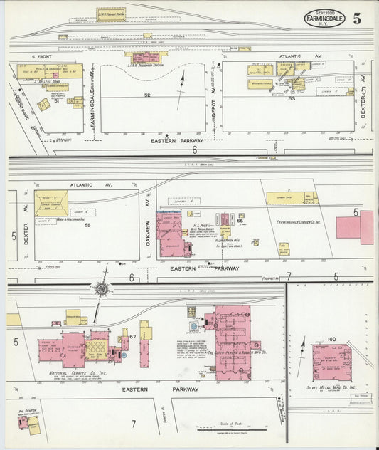 Sanborn Fire Insurance Map from Farmingdale, Nassau County, New York (1920), Sheet #0005 - Historic Sanborn Fire Insurance Map Print, vintage old map wall art, antique decor, genealogy gift, New York New York map