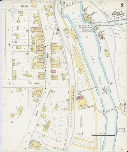 Sanborn Fire Insurance Map from Necedah, Juneau County, Wisconsin (1898), Sheet #0003 - Historic Sanborn Fire Insurance Map Print, vintage old map wall art, antique decor, genealogy gift, Wisconsin Wisconsin map