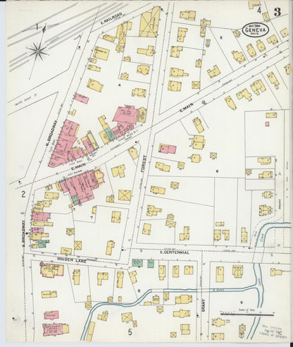 Sanborn Fire Insurance Map from Geneva, Ashtabula County, Ohio (1904), Sheet #0003 - Complete Map Set gallery image, historic Sanborn map, vintage wall art, Ohio Ohio