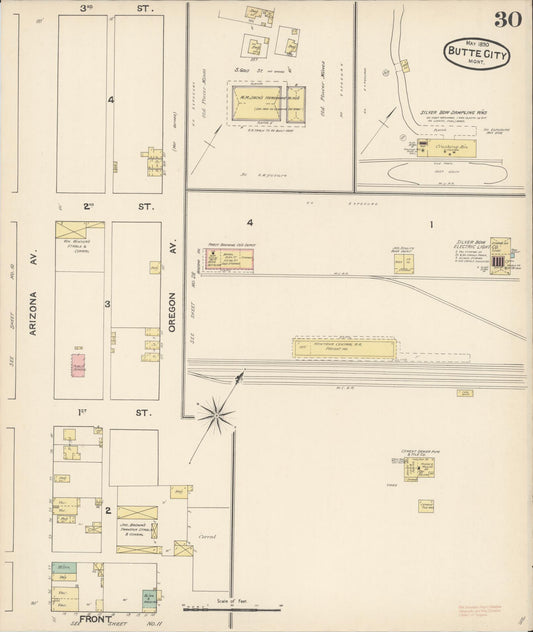 Sanborn Fire Insurance Map from Butte, Silver Bow County, Montana (1890), Sheet #0030 - Historic Sanborn Fire Insurance Map Print, vintage old map wall art, antique decor, genealogy gift, Montana Montana map