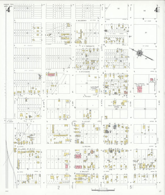 Sanborn Fire Insurance Map from Pecos, Reeves County, Texas (1939), Sheet #0004 - Historic Sanborn Fire Insurance Map Print, vintage old map wall art, antique decor, genealogy gift, Texas Texas map