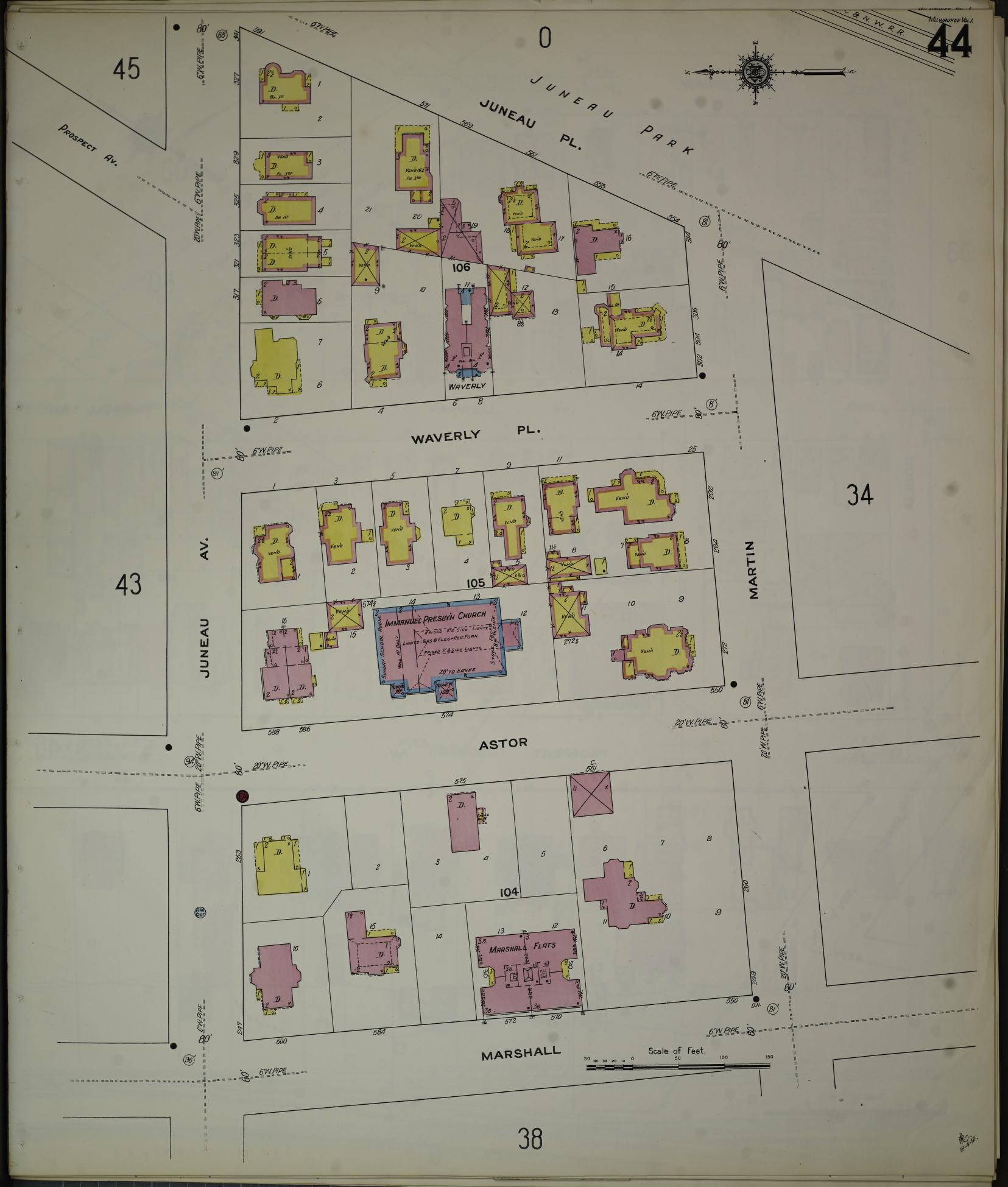 Sanborn Fire Insurance Map from Milwaukee, Milwaukee County, Wisconsin (1910), Sheet #0044 - Complete Map Set gallery image, historic Sanborn map, vintage wall art, Wisconsin Wisconsin
