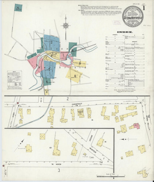 Sanborn Fire Insurance Map from Tilton, Belknap County, New Hampshire (1912), Sheet #0001 - Complete Map Set gallery image, historic Sanborn map, vintage wall art, New Hampshire New Hampshire
