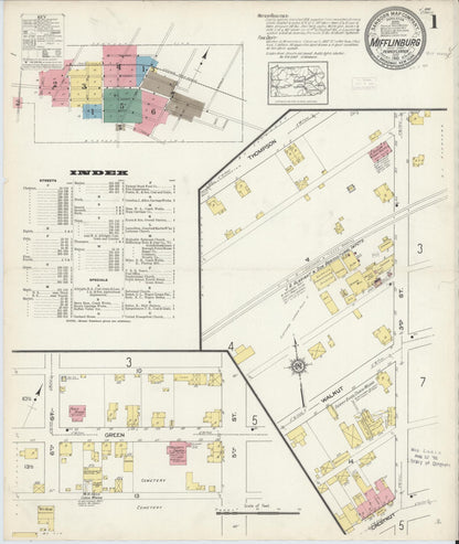 Sanborn Fire Insurance Map from Mifflinburg, Union County, Pennsylvania (1913), Sheet #0001 - Historic Sanborn Fire Insurance Map Print, vintage old map wall art, antique decor, genealogy gift, Pennsylvania Pennsylvania map