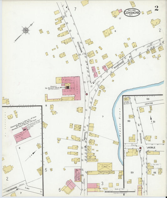Sanborn Fire Insurance Map from Coxsackie, Greene County, New York (1920), Sheet #0002 - Historic Sanborn Fire Insurance Map Print, vintage old map wall art, antique decor, genealogy gift, New York New York map