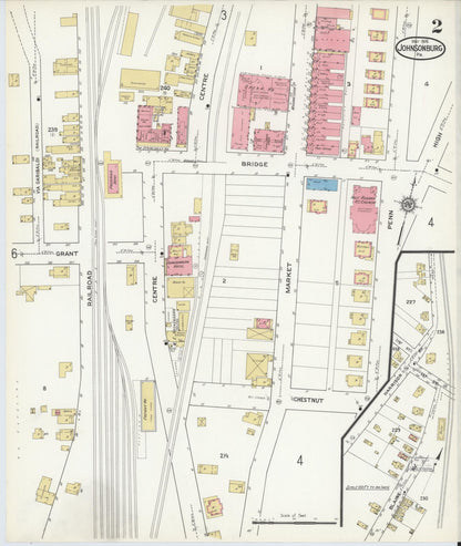 Sanborn Fire Insurance Map from Johnsonburg, Elk County, Pennsylvania (1916), Sheet #0002 - Complete Map Set gallery image, historic Sanborn map, vintage wall art, Pennsylvania Pennsylvania
