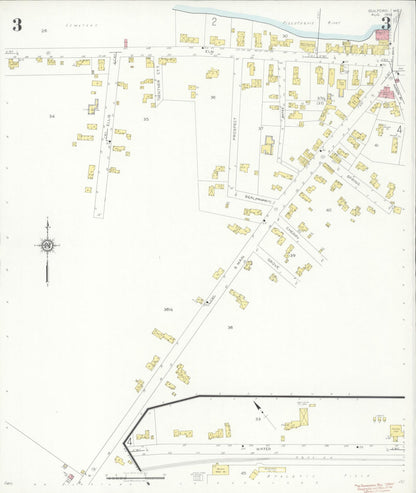Sanborn Fire Insurance Map from Guilford, Piscataquis County, Maine (1933), Sheet #0003 - Complete Map Set gallery image, historic Sanborn map, vintage wall art, Maine Maine