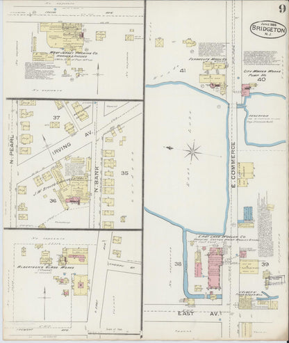 Sanborn Fire Insurance Map from Bridgeton, Cumberland County, New Jersey (1886), Sheet #0009 - Complete Map Set gallery image, historic Sanborn map, vintage wall art, New Jersey New Jersey