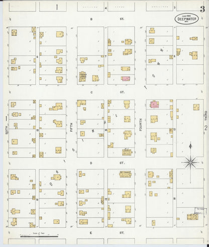 Sanborn Fire Insurance Map from Deepwater, Henry County, Missouri (1900), Sheet #0003 - Complete Map Set gallery image, historic Sanborn map, vintage wall art, Missouri Missouri