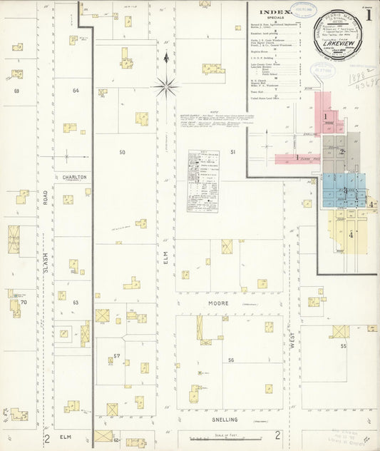 Sanborn Fire Insurance Map from Lakeview, Lake County, Oregon (1898), Sheet #0001 - Historic Sanborn Fire Insurance Map Print, vintage old map wall art, antique decor, genealogy gift, Oregon Oregon map