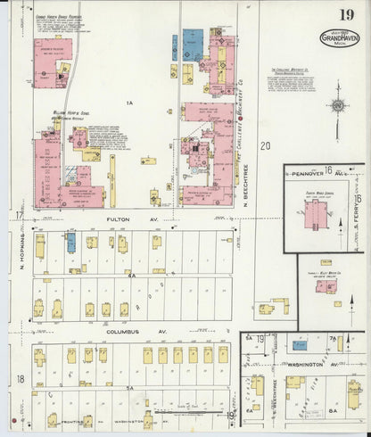 Sanborn Fire Insurance Map from Grand Haven, Ottawa County, Michigan (1920), Sheet #0019 - Complete Map Set gallery image, historic Sanborn map, vintage wall art, Michigan Michigan