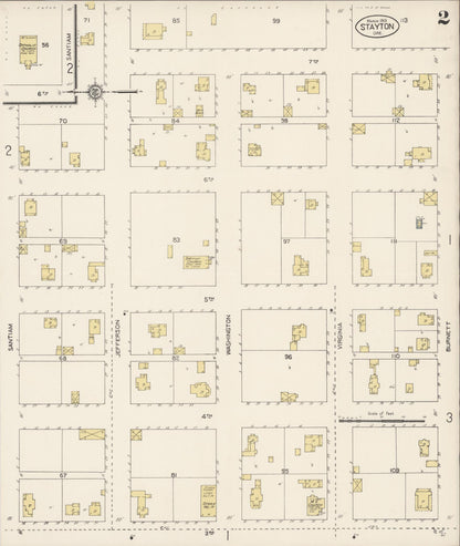Sanborn Fire Insurance Map from Stayton, Marion County, Oregon (1913), Sheet #0002 - Complete Map Set gallery image, historic Sanborn map, vintage wall art, Oregon Oregon