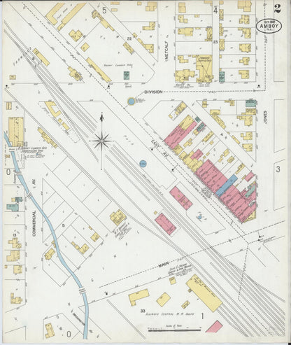 Sanborn Fire Insurance Map from Amboy, Lee County, Illinois (1902), Sheet #0002 - Complete Map Set gallery image, historic Sanborn map, vintage wall art, Illinois Illinois