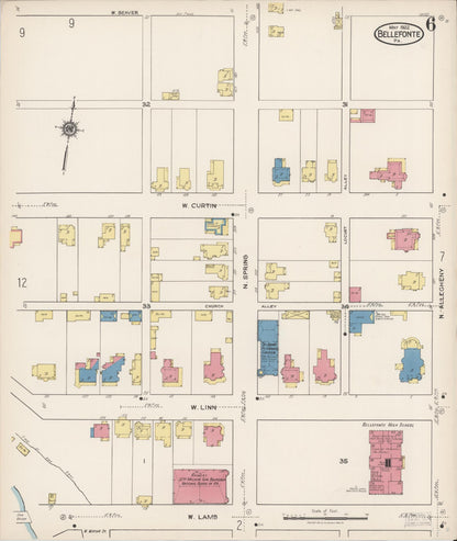 Sanborn Fire Insurance Map from Bellefonte, Centre County, Pennsylvania (1922), Sheet #0006 - Complete Map Set gallery image, historic Sanborn map, vintage wall art, Pennsylvania Pennsylvania
