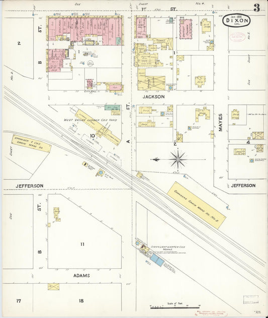Sanborn Fire Insurance Map from Dixon, Solano County, California (1891), Sheet #0003 - Historic Sanborn Fire Insurance Map Print, vintage old map wall art, antique decor, genealogy gift, California California map