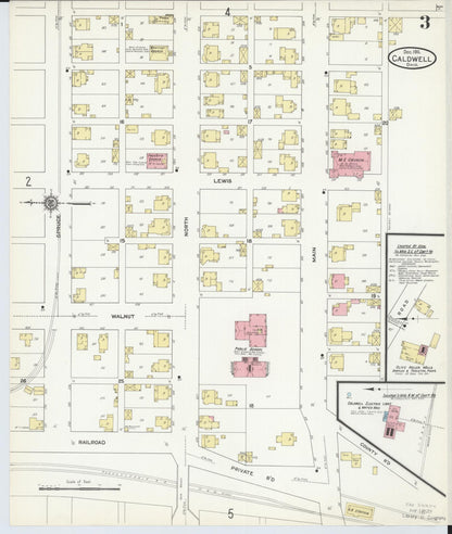 Sanborn Fire Insurance Map from Caldwell, Noble County, Ohio (1911), Sheet #0003 - Historic Sanborn Fire Insurance Map Print, vintage old map wall art, antique decor, genealogy gift, Ohio Ohio map