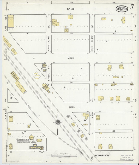 Sanborn Fire Insurance Map from Memphis, Hall County, Texas (1920), Sheet #0007 - Historic Sanborn Fire Insurance Map Print, vintage old map wall art, antique decor, genealogy gift, Texas Texas map