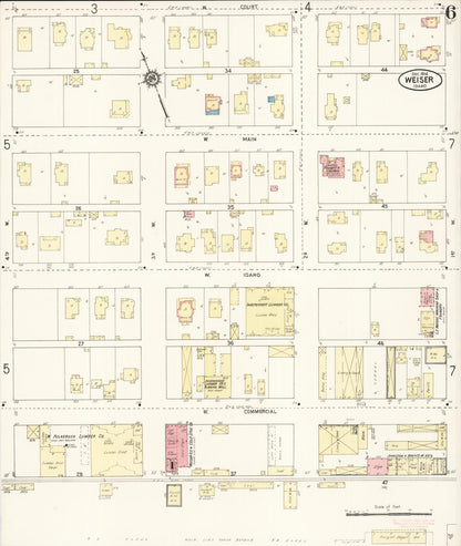 Sanborn Fire Insurance Map from Weiser, Washington County, Idaho (1914), Sheet #0006 - Complete Map Set gallery image, historic Sanborn map, vintage wall art, Idaho Idaho