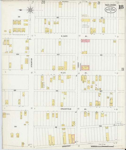 Sanborn Fire Insurance Map from Sharon, Mercer County, Pennsylvania (1903), Sheet #0018 - Historic Sanborn Fire Insurance Map Print, vintage old map wall art, antique decor, genealogy gift, Pennsylvania Pennsylvania map