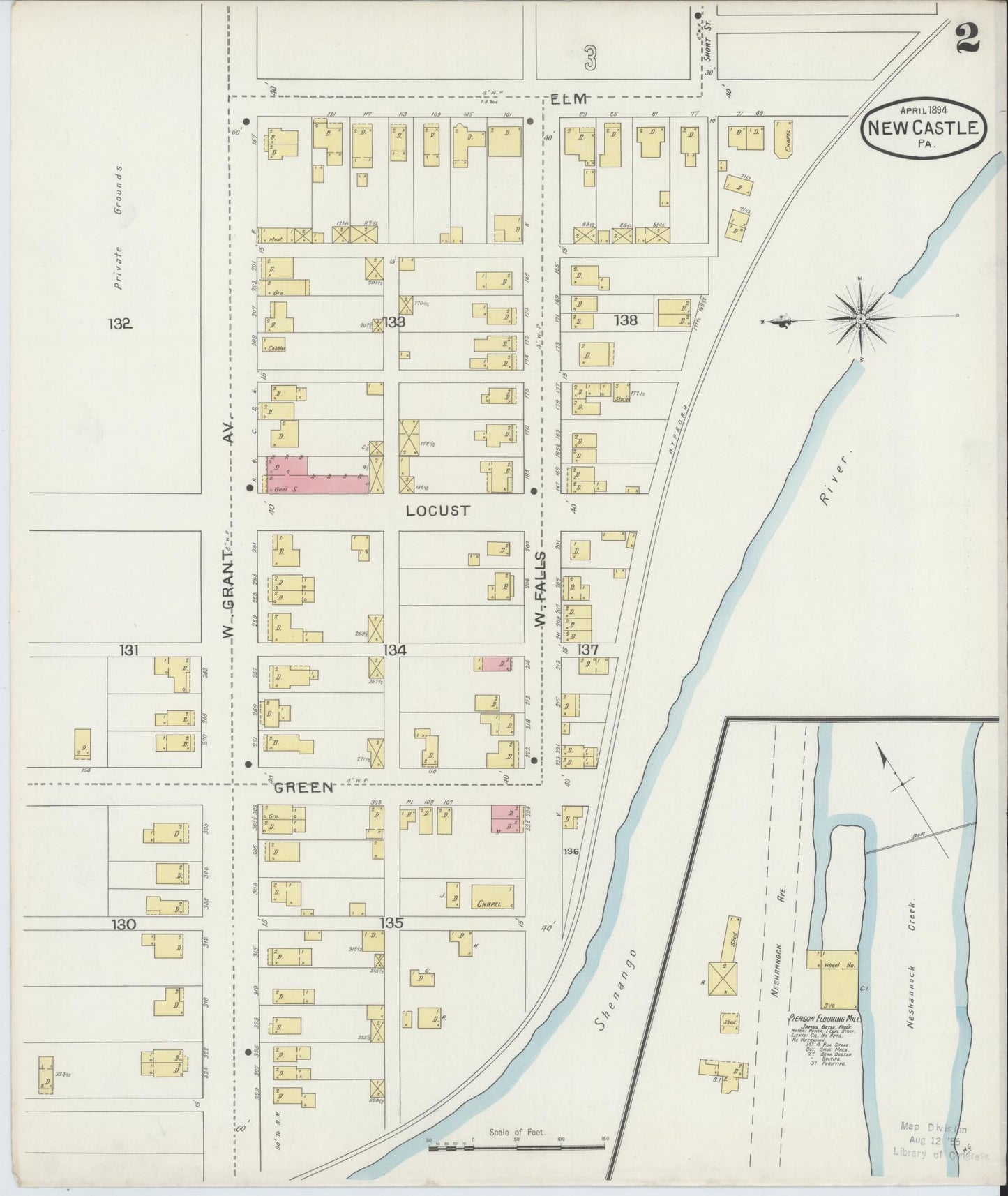 Sanborn Fire Insurance Map from New Castle, Lawrence County, Pennsylvania (1894), Sheet #0002 - Complete Map Set gallery image, historic Sanborn map, vintage wall art, Pennsylvania Pennsylvania