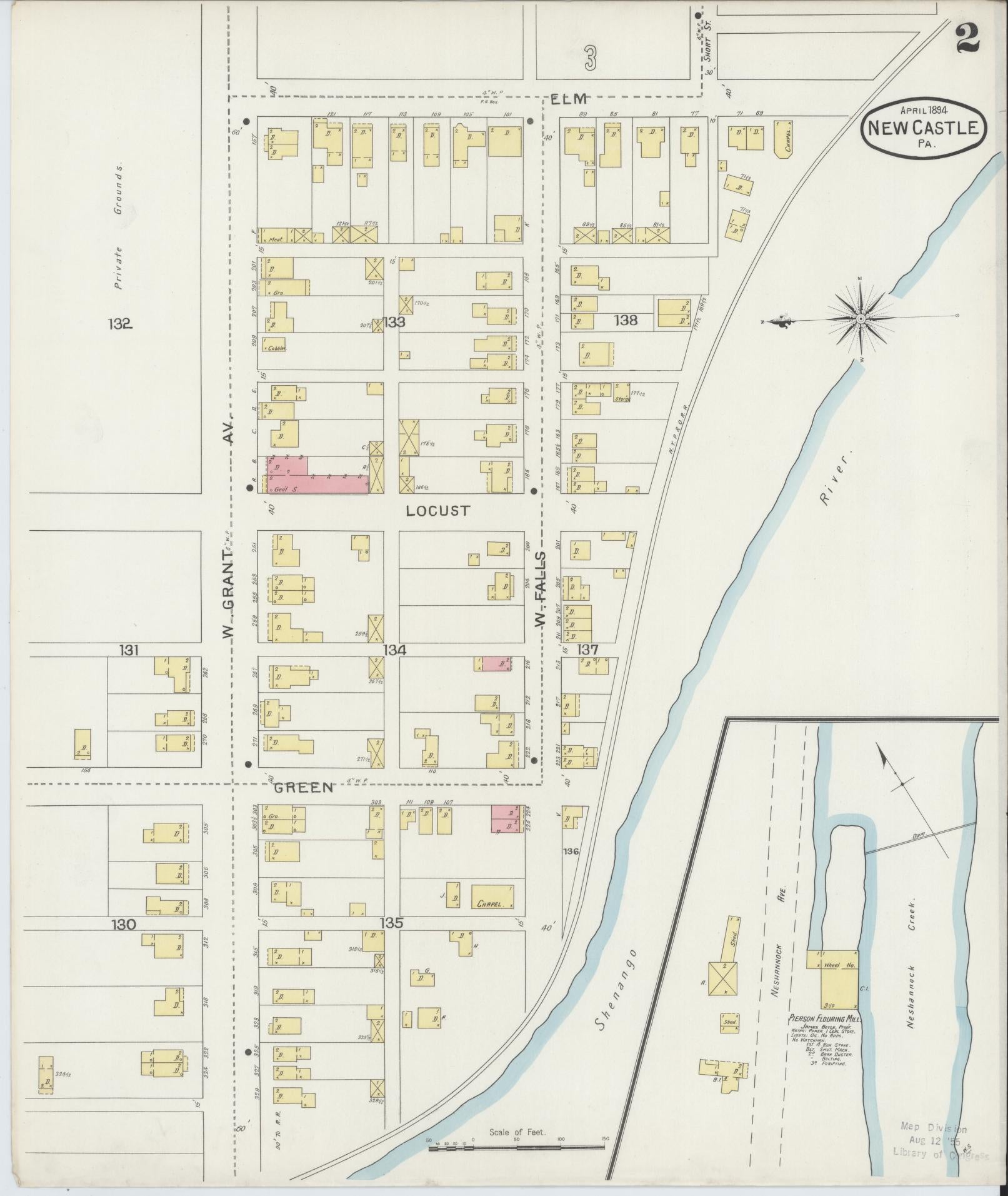 Sanborn Fire Insurance Map from New Castle, Lawrence County, Pennsylvania (1894), Sheet #0002 - Complete Map Set gallery image, historic Sanborn map, vintage wall art, Pennsylvania Pennsylvania