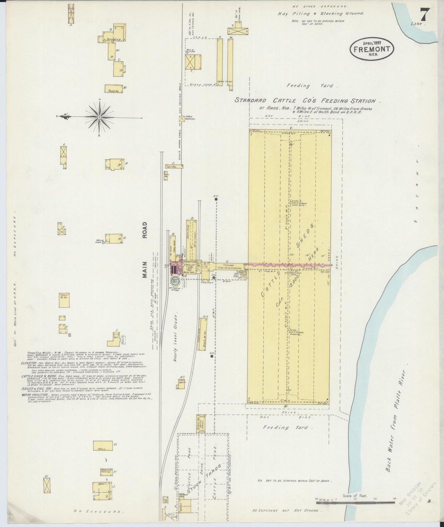 Sanborn Fire Insurance Map from Fremont, Dodge County, Nebraska (1897), Sheet #0007 - Complete Map Set gallery image, historic Sanborn map, vintage wall art, Nebraska Nebraska