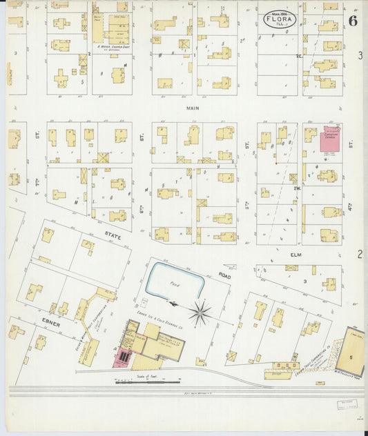 Sanborn Fire Insurance Map from Flora, Clay County, Illinois (1906), Sheet #0006 - Historic Sanborn Fire Insurance Map Print, vintage old map wall art, antique decor, genealogy gift, Illinois Illinois map