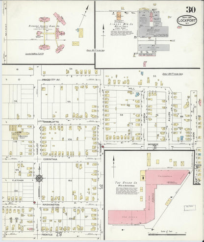 Sanborn Fire Insurance Map from Lockport, Niagara County, New York (1914), Sheet #0030 - Complete Map Set gallery image, historic Sanborn map, vintage wall art, New York New York
