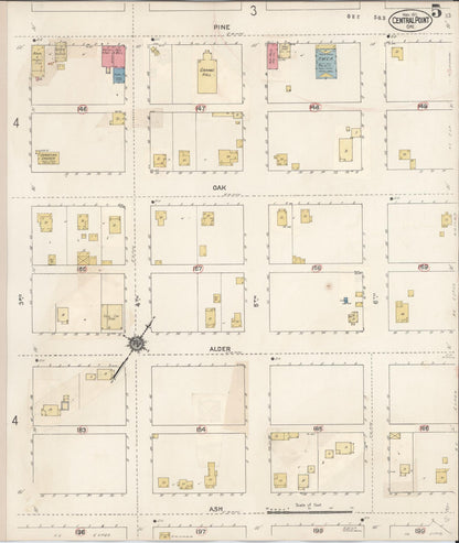 Sanborn Fire Insurance Map from Central Point, Jackson County, Oregon (1930), Sheet #0005 - Complete Map Set gallery image, historic Sanborn map, vintage wall art, Oregon Oregon