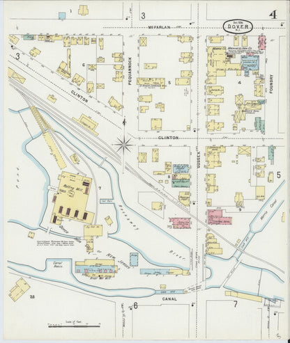 Sanborn Fire Insurance Map from Dover, Morris County, New Jersey (1896), Sheet #0004 - Complete Map Set gallery image, historic Sanborn map, vintage wall art, New Jersey New Jersey