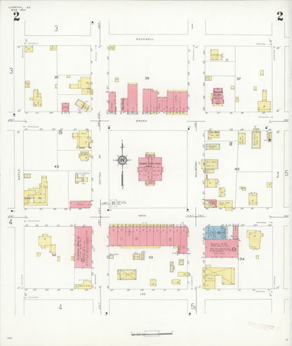 Sanborn Fire Insurance Map from Lumpkin, Stewart County, Georgia (1933), Sheet #0002 - Complete Map Set gallery image, historic Sanborn map, vintage wall art, Georgia Georgia