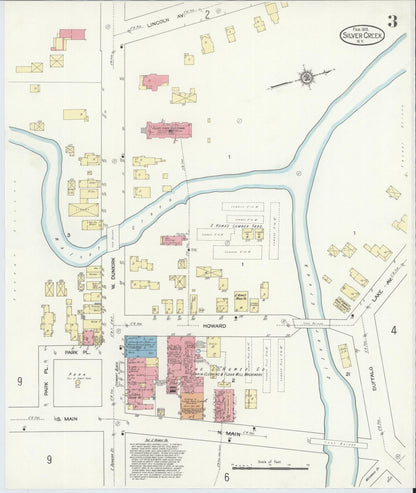 Sanborn Fire Insurance Map from Silver Creek, Chautauqua County, New York (1913), Sheet #0003 - Historic Sanborn Fire Insurance Map Print, vintage old map wall art, antique decor, genealogy gift, New York New York map