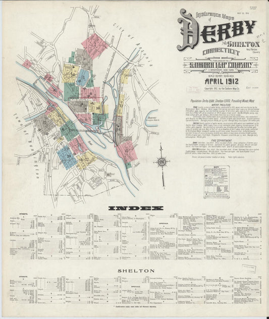 Sanborn Fire Insurance Map from Derby, New Haven County, Connecticut. (1912) – Historic Sanborn Fire Insurance Map Print