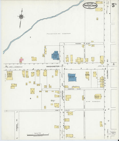 Sanborn Fire Insurance Map from Parkers Landing, Armstrong County, Pennsylvania (1919), Sheet #0005 - Historic Sanborn Fire Insurance Map Print, vintage old map wall art, antique decor, genealogy gift, Pennsylvania Pennsylvania map