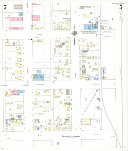 Sanborn Fire Insurance Map from Carlsbad, Eddy County, New Mexico (1943), Sheet #0005 - Complete Map Set gallery image, historic Sanborn map, vintage wall art, New Mexico New Mexico