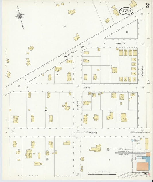 Sanborn Fire Insurance Map from Dexter, Jefferson County, New York (1911), Sheet #0003 - Historic Sanborn Fire Insurance Map Print, vintage old map wall art, antique decor, genealogy gift, New York New York map
